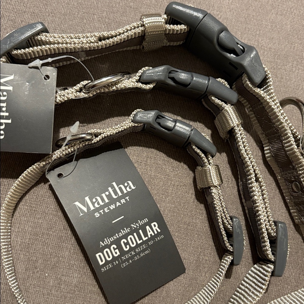 NWT [Martha Stewart] Adjustable Nylon Dog Collar in Bowtie Tan, Multiple Sizes! - Picture 4 of 10